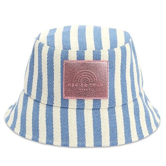 Kurt Geiger London Accessories - Kurt Geiger Womens London southbank Bucket Hat OS Periwinkle Blue Logo Patch NEW